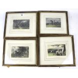 A set of four 19th century coloured prints of horses.