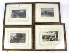 A set of four 19th century coloured prints of horses.