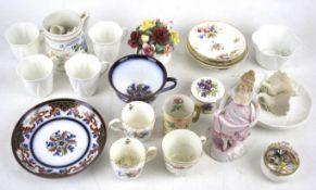 An assortment of 19th century and later ceramics.