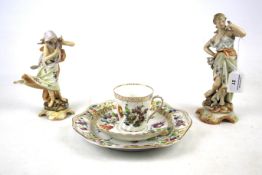 An assortment of 19th Century porcelain.