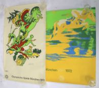 An original poster for the Olympic Games, Munich.1972 and another poster.