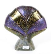 An Anita Harris trail vase in the form of a fan signed to the base H27cm.