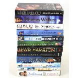 Twelve signed comedy and sporting personalities related hardback books.