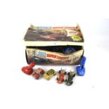 A vintage Scalextric Super Speed 8 slot car model motor racing set.