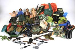 An assortment of action man and accessories.
