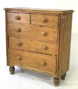 A 20th century pine chest of drawers.