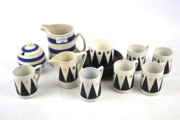 A Portmeirion part coffee service and two pieces of Cornish ware.