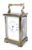 Alexander London Carriage Clock with carrying handle, the movement stamped R&Co Paris