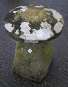 A natural Staddle stone with mushroom top Diam 52cm X H68cm.