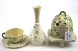 A collection of Belleek ceramics.