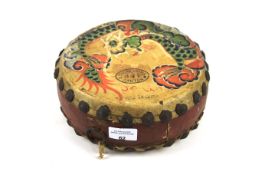 A vintage 1930s Chinese Canton two sided drum.