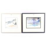 Frances Harden (21st Century), two watercolours: Winter II and a Harbour landscape.