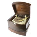 A 1950's wooden cased table top PYE record player.