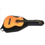 A Hohner Mc-05 classical acoustic guitar and carry case.