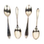 A set of four silver teaspoons hallmarked Birmingham