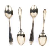 A set of four silver teaspoons hallmarked Birmingham