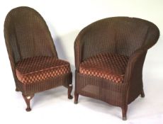 Two Lloyd Loom chairs.