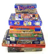 A collection of vintage board games.