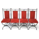 A set of four contemporary chairs.