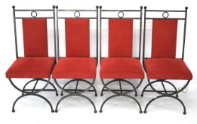 A set of four contemporary chairs.