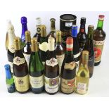 An assortment of bottles of alcohol.