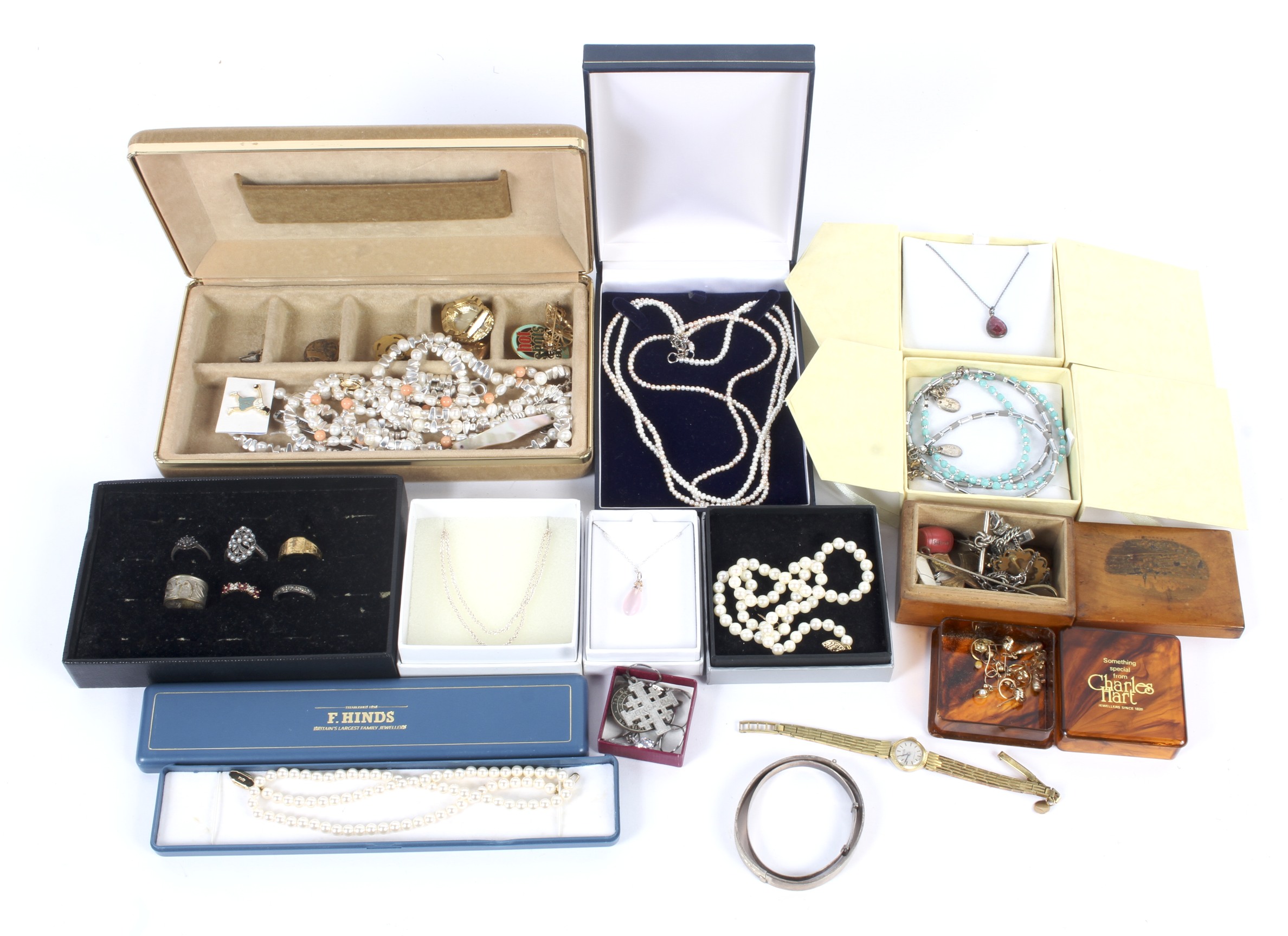 An assortment of costume jewellery.