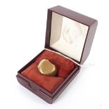 An 18ct gold gentleman's signet ring cut shank 4 grams