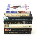Seven assorted signed books relating to news, politics and current affairs.