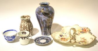 An assortment of mixed ceramics including a Carlton ware bulbous shaped fish vase H21cm.
