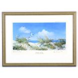 A limited edition signed print. By John Hamilton, Oyster catchers on the Dunes, no. 286 of 750.