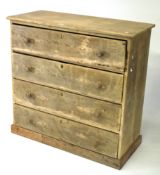 A vintage pine chest of drawers.