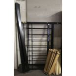 A 20th century metal framed bed. Black w