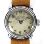 A Pierce-Roy stainless steel Military watch. #16342 waterproof, with Arabic numbers, 2.