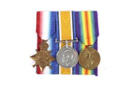 Group of three WWI medals. 1914-15 medal trio, 15622, Private F.