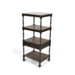 A Victorian rosewood four tier whatnot.