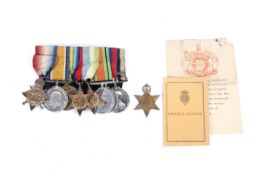 A group of eight WWI and WWII medals. Awarded to J 26796 H Leddra ABRN, 1914-1918 & 1939-1945.
