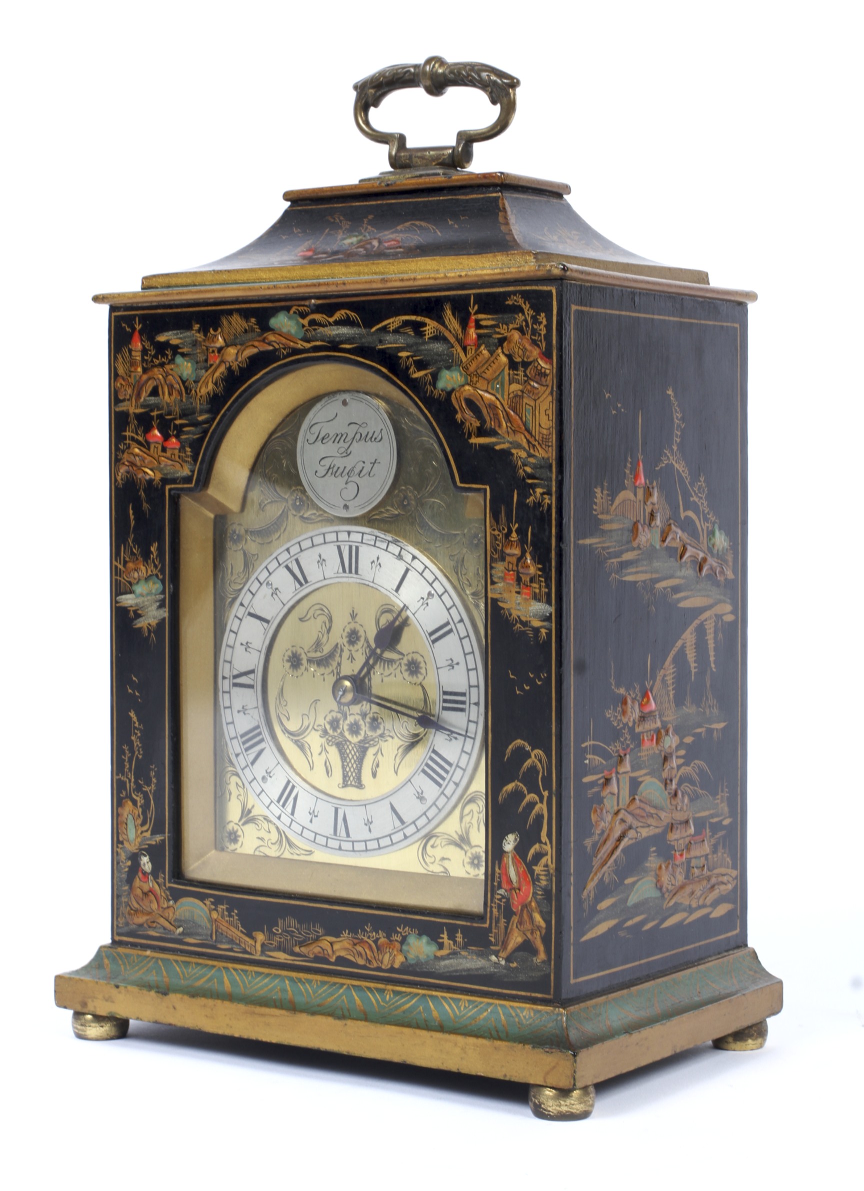 An early 20th century chinoiserie mantel clock.