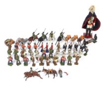 A vintage collection of assorted Britain lead toy soldiers.