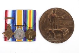 William Charles Tanner death penny and a group of 3 medals.