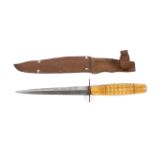 A mid-20th century military style FS type knife with sheath