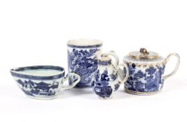A group of Chinese Export blue and white porcelain, late 18th/early 19th century.