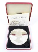 A Falkland Islands 10th Anniversary of Self Sufficiency £25 silver proof coin
