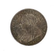 An 1899 LXIII crown coin