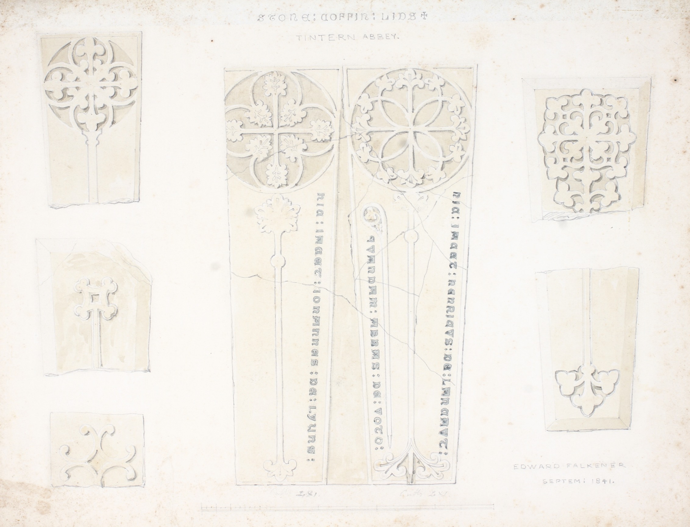 Edward Falkener (1814-1896), three ecclesiastical architectural studies in pencil, - Image 3 of 4