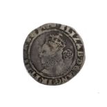 A 1592 6d coin with mint mark Tun.