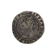 A 1592 6d coin with mint mark Tun.