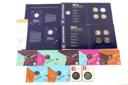 Seventeen collectable 50p coins. Including London 2021, etc.
