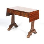 A Victorian mahogany drop leaf sofa table.