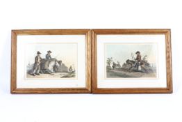 Two framed 19th century coloured engravings after George Walker.