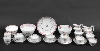 A group of late 18th century New Hall and New Hall-type famille rose porcelain.